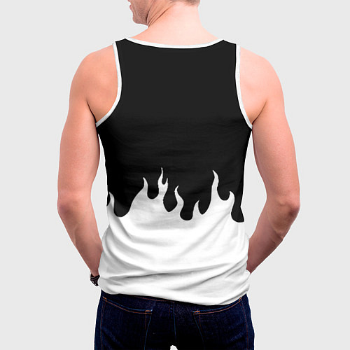 Мужская майка без рукавов Реал Мадрид огонь белый / 3D-Белый – фото 4