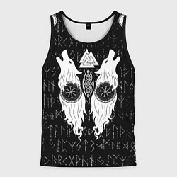 Мужская майка без рукавов Волки воины с символикой