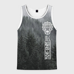 Майка-безрукавка мужская Древние боги суровых лесов, цвет: 3D-белый