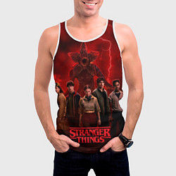 Майка-безрукавка мужская Герои и демогоргон Загадочные события финал, цвет: 3D-белый — фото 2