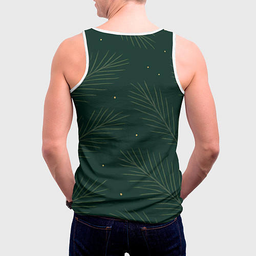 Мужская майка без рукавов С новым 2026 годом золотистая надпись / 3D-Белый – фото 4