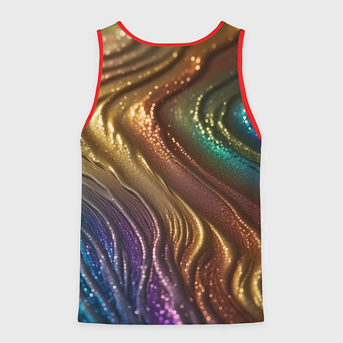 Мужская майка без рукавов Сморщенные складочки жидкости / 3D-Красный – фото 2