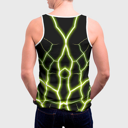 Мужская майка без рукавов Color green black / 3D-Белый – фото 4