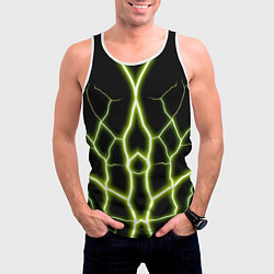 Майка-безрукавка мужская Color green black, цвет: 3D-белый — фото 2