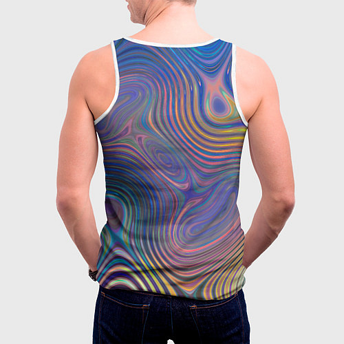 Мужская майка без рукавов Абстрактная рябь / 3D-Белый – фото 4