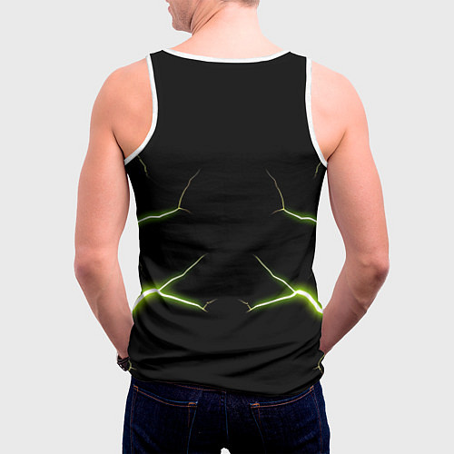 Мужская майка без рукавов Color green black / 3D-Белый – фото 4