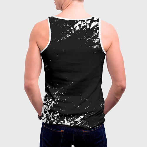 Мужская майка без рукавов Ювентус черепа краски / 3D-Белый – фото 4