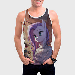 Майка-безрукавка мужская Анимешная лошадка - Новый год, цвет: 3D-белый — фото 2