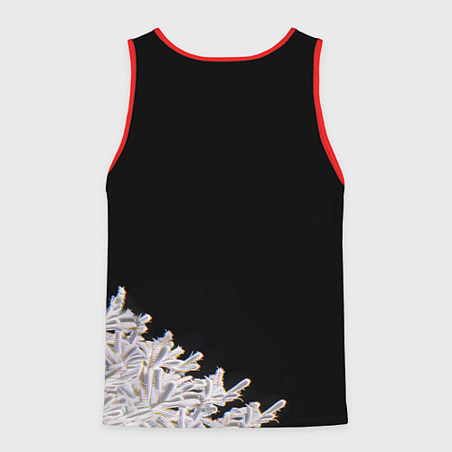 Мужская майка без рукавов Новогодняя лошадь в круглых очках / 3D-Красный – фото 2