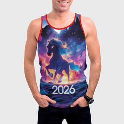 Майка-безрукавка мужская 2026 Фэнтези лошадка, цвет: 3D-красный — фото 2