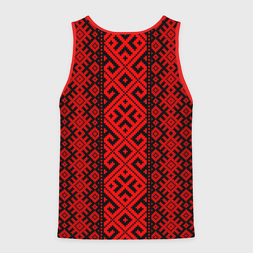 Мужская майка без рукавов Стиль славянский орнамент / 3D-Красный – фото 2