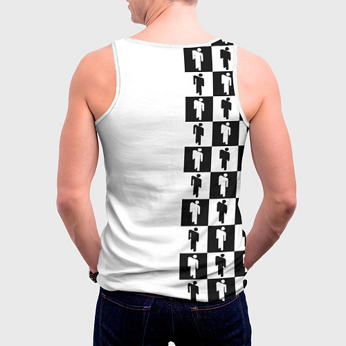 Мужская майка без рукавов Ювентус паттерн люди / 3D-Белый – фото 4
