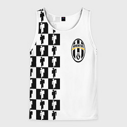 Майка-безрукавка мужская Ювентус паттерн люди, цвет: 3D-белый