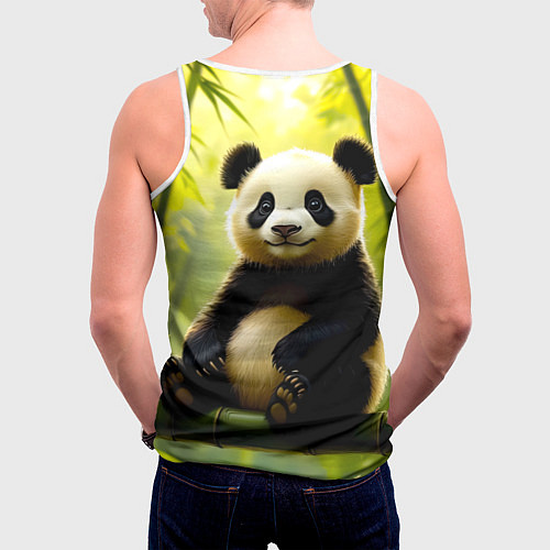 Мужская майка без рукавов Бамбуковый хранитель / 3D-Белый – фото 4