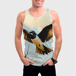 Майка-безрукавка мужская Полёт ласточки, цвет: 3D-белый — фото 2