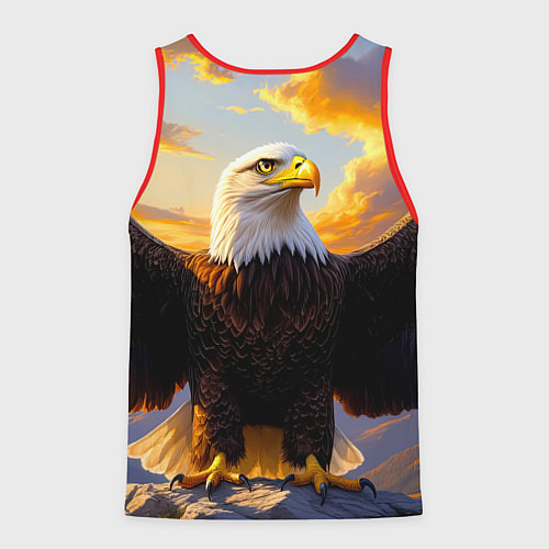 Мужская майка без рукавов Белоголовый орлан владыка небес / 3D-Красный – фото 2