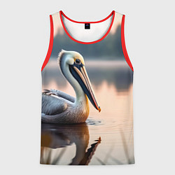 Мужская майка без рукавов Пеликан на рассвете