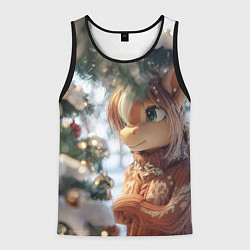 Мужская майка без рукавов Лошадка в свитере