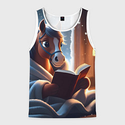 Мужская майка без рукавов Лошадка с книгой