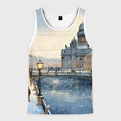 Мужская майка без рукавов Санкт-Петербург снежный день