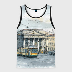 Мужская майка без рукавов Зимняя улица Санкт-Петербурга