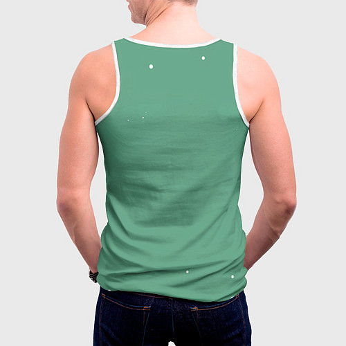 Мужская майка без рукавов Новогодний мем котик / 3D-Белый – фото 4