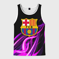 Мужская майка без рукавов Барселона неоновый огонь текстура