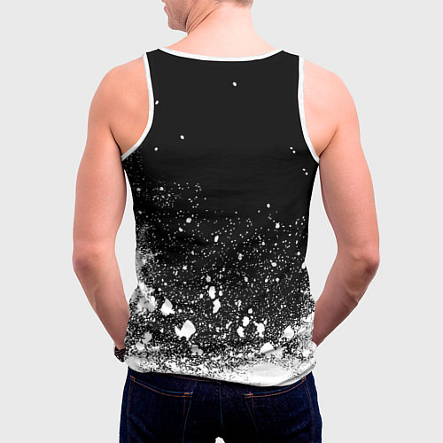 Мужская майка без рукавов Ювентус всплеск белых красок / 3D-Белый – фото 4