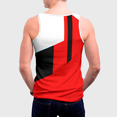 Мужская майка без рукавов Арсенал геометрия спорт / 3D-Белый – фото 4