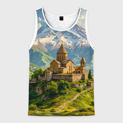 Мужская майка без рукавов Храм у подножия вечных вершин