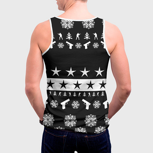 Мужская майка без рукавов Borussia x counter strike / 3D-Белый – фото 4