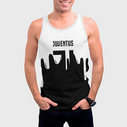 Майка-безрукавка мужская Ювентус жидкие краски, цвет: 3D-белый — фото 2
