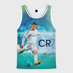 Майка-безрукавка мужская CR Ronaldo, цвет: 3D-белый