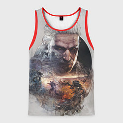 Майка-безрукавка мужская Ведьмак, цвет: 3D-красный