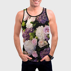 Майка-безрукавка мужская Весенние цветы, цвет: 3D-черный — фото 2