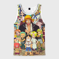 Майка-безрукавка мужская One Piece, цвет: 3D-белый