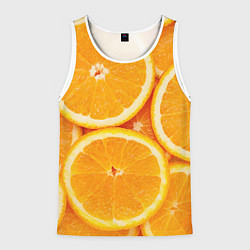 Майка-безрукавка мужская Апельсин, цвет: 3D-белый