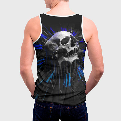 Мужская майка без рукавов Череп / 3D-Белый – фото 4