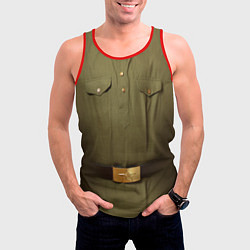 Майка-безрукавка мужская Униформа солдата, цвет: 3D-красный — фото 2