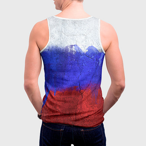 Мужская майка без рукавов Новогодний медведь РФ / 3D-Белый – фото 4