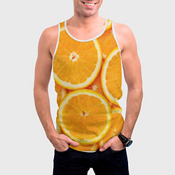 Майка-безрукавка мужская Апельсинчик, цвет: 3D-белый — фото 2