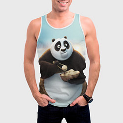 Майка-безрукавка мужская Кунг фу панда, цвет: 3D-белый — фото 2
