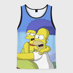 Майка-безрукавка мужская Гомер и Мардж, цвет: 3D-черный