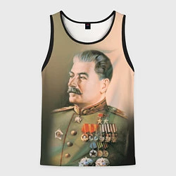 Майка-безрукавка мужская Иосиф Сталин, цвет: 3D-черный