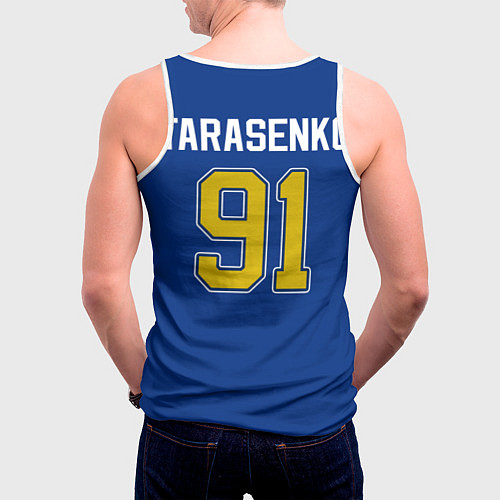 Мужская майка без рукавов St Louis Blues: Tarasenko 91 / 3D-Белый – фото 4