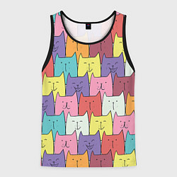 Майка-безрукавка мужская Котики, цвет: 3D-черный