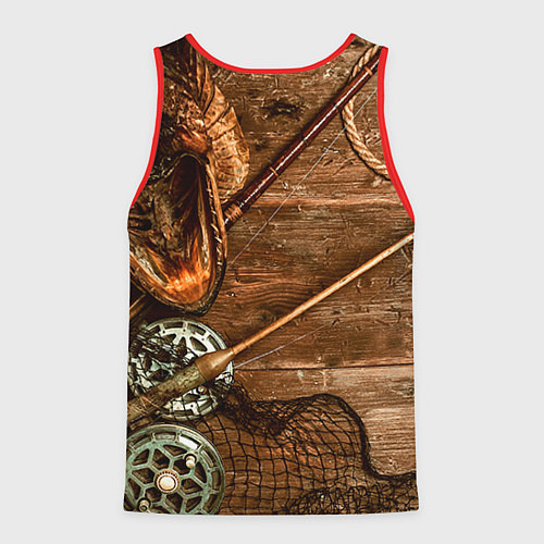 Мужская майка без рукавов Рыбацкий стол / 3D-Красный – фото 2