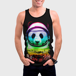 Майка-безрукавка мужская Панда космонавт, цвет: 3D-черный — фото 2