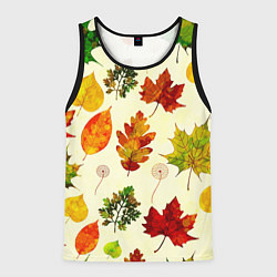 Майка-безрукавка мужская Осень, цвет: 3D-черный