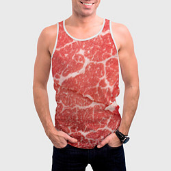 Майка-безрукавка мужская Кусок мяса, цвет: 3D-белый — фото 2